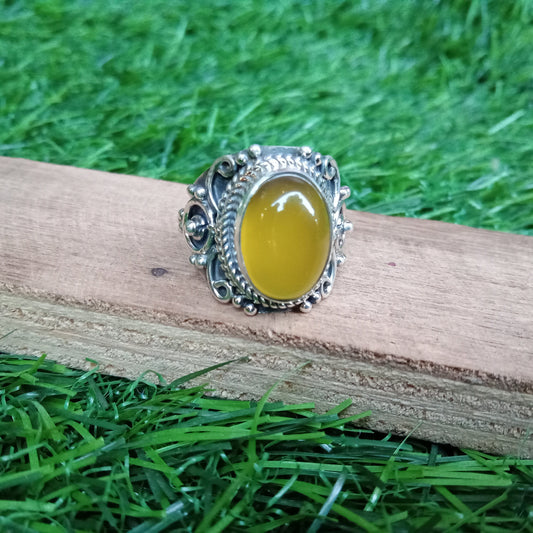 Mango Calcy 925 Sterling Silver Ring - Boho Ring - Hand Crafted Bohemian Ring - 925 Sterling Silver Ring - Mango Calcy Ring - Gift for her