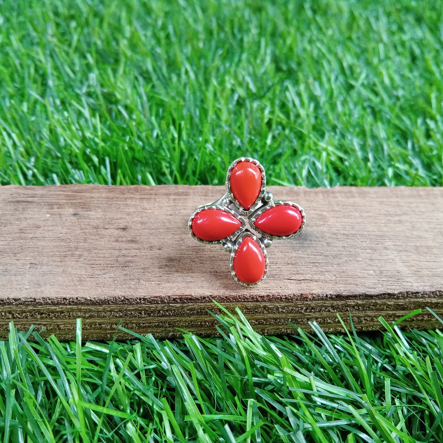 Boho Statement Ring | Coral Sterling Silver Ring | Hand Crafted Bohemian Ring | Boho Ring | Natural Coral Ring | Rings for Gift - Gifts