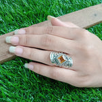 Citrine Boho Ring, Silver Ring, Natural stone Ring, Handmade Ring, Gemstone Ring, Boho Jewelry, Big Boho Ring, jewelry, Gift for women
