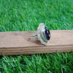 Boho Statement Ring - Natural Amethiyst Gemstone Ring- 925 Sterling Silver Ring - Hand Crafted Bohemian Ring-Bohemian Ring - Gift for her