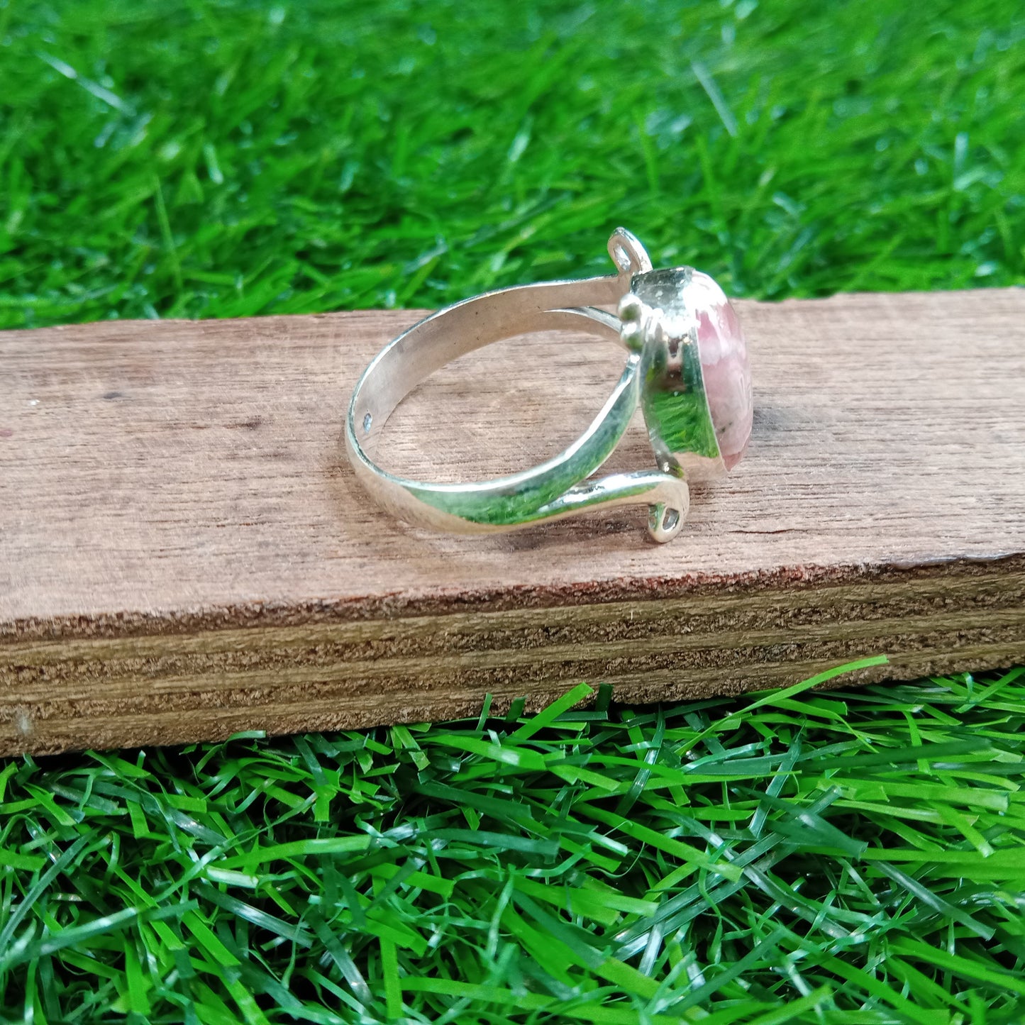 Natural Rhodochrosite Gemstone 925 Sterling Silver Ring - Hand Crafted Bohemian Ring- Rhodochrosite Ring - Minimalist Ring - Gift for women
