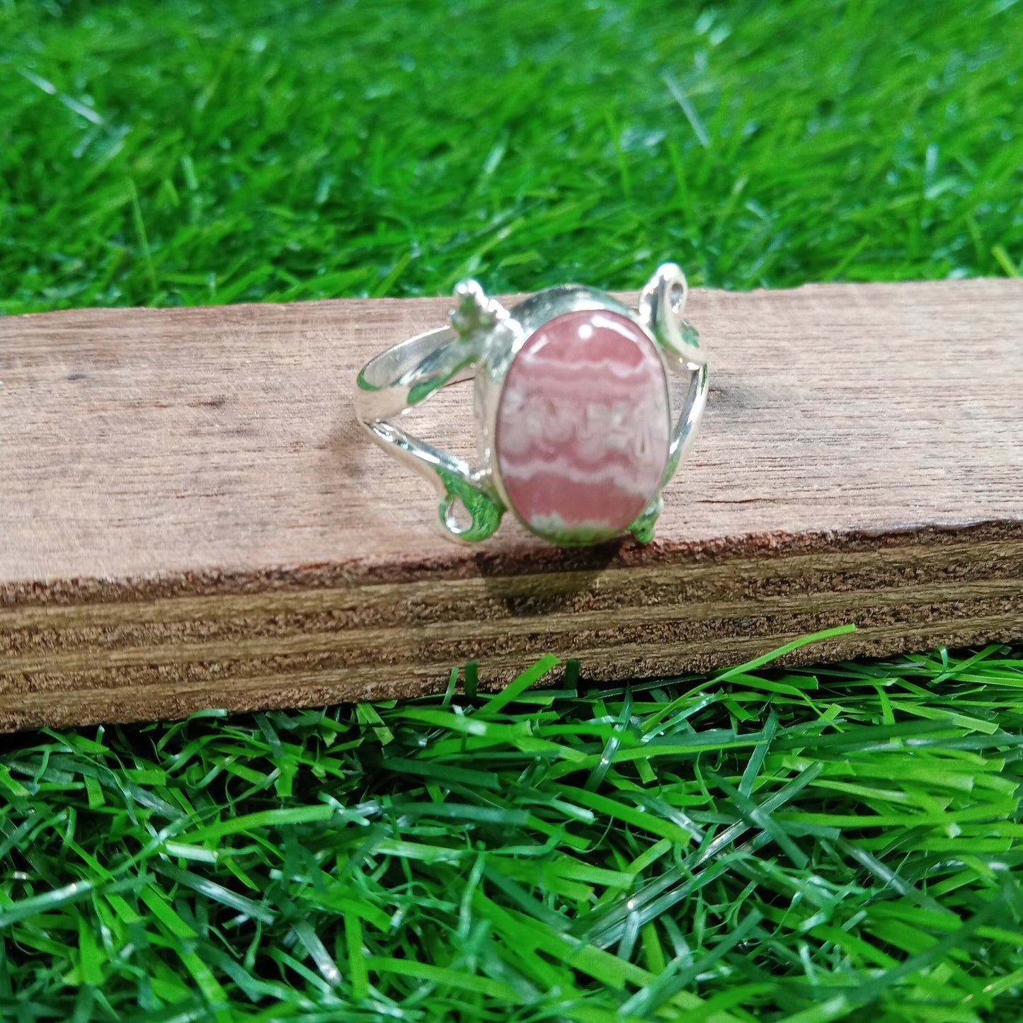 Natural Rhodochrosite Gemstone 925 Sterling Silver Ring - Hand Crafted Bohemian Ring- Rhodochrosite Ring - Minimalist Ring - Gift for women