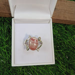 Natural Rhodochrosite Gemstone 925 Sterling Silver Ring - Hand Crafted Bohemian Ring- Rhodochrosite Ring - Minimalist Ring - Gift for women
