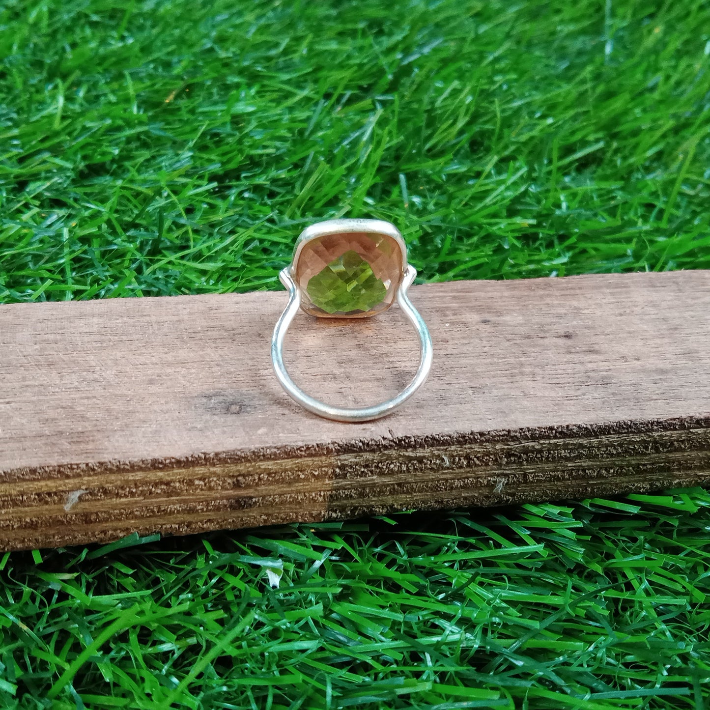 Citrine Glass Stone 925 Sterling silver Ring, Glass Stone, Bohemian Ring, Silver Ring, Dainty Ring, Minimalist Ring,  Gift for Women