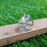 Prehnite Natural Gemstone Ring -925 Sterling Silver Ring - Hand Crafted Bohemian Ring- Prehnite Ring- Rings - Gifts for her -statement ring