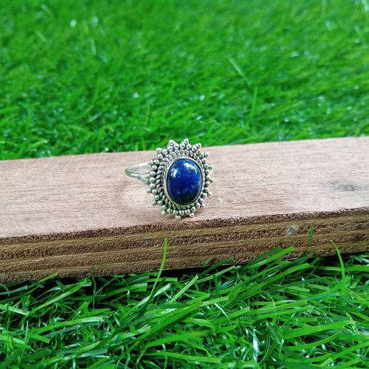 Bague Boho minimaliste en argent sterling 925 avec lapis-lazuli - Bague de déclaration Boho - Bague bohème fabriquée à la main - Cadeau pour elle - Livraison gratuite