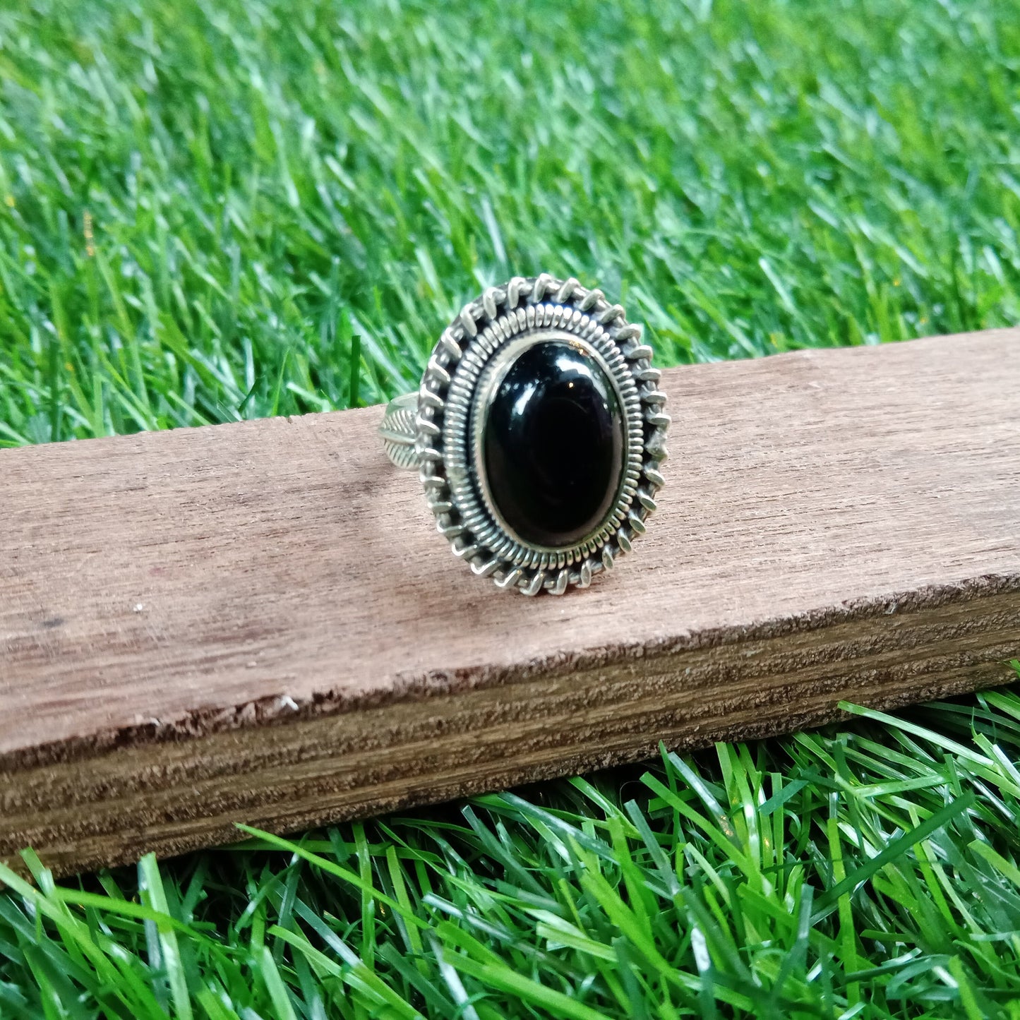 Boho Statement Ring -Black Onyx Stone  Sterling Silver Ring - Hand Crafted Bohemian Ring - Bohemia Black Onyx stone Ring - Rings - Gift for