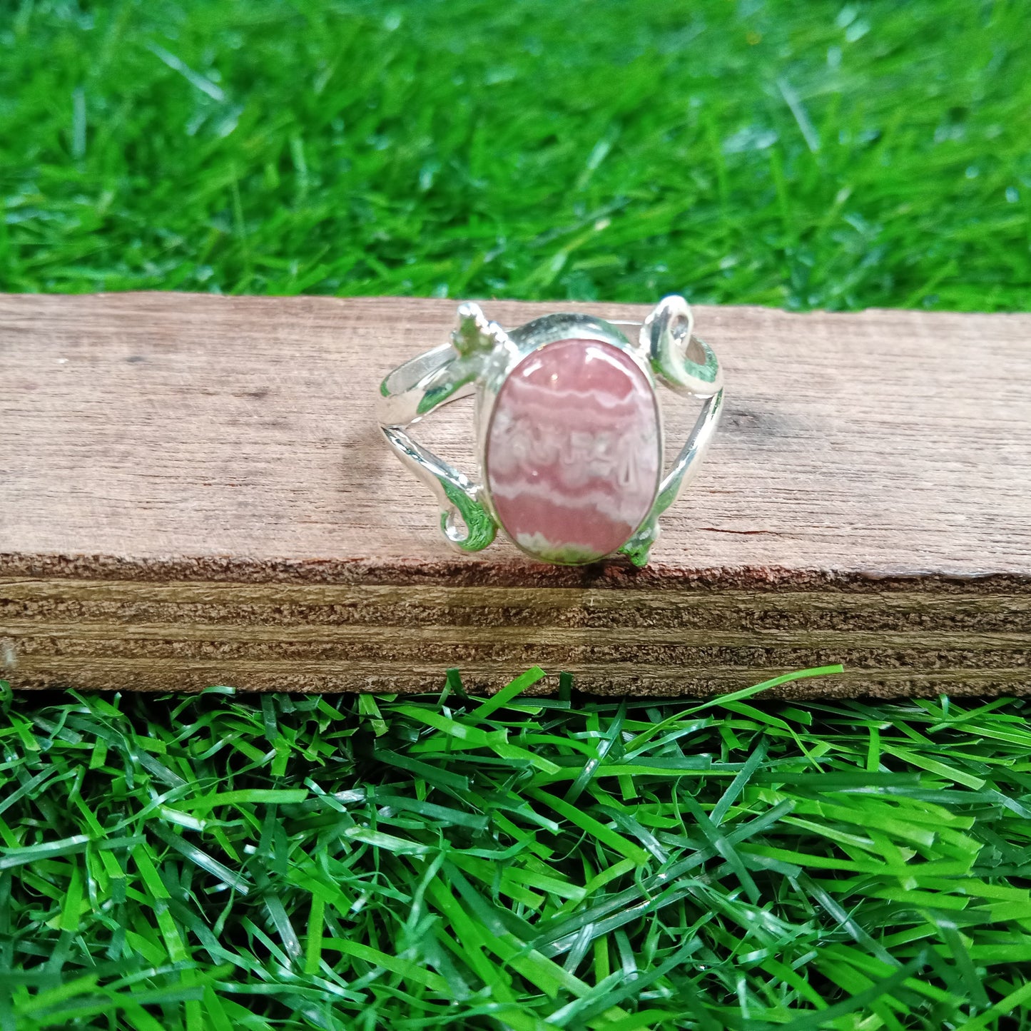 Natural Rhodochrosite Gemstone 925 Sterling Silver Ring - Hand Crafted Bohemian Ring- Rhodochrosite Ring - Minimalist Ring - Gift for women
