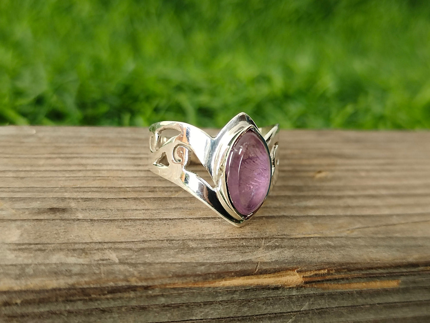 Amethyst Gemstone 925 Sterling Silver Boho Ring - Hand Crafted Bohemian Ring - Natural Amethyst stone - Gift for Women- bohemian Rings