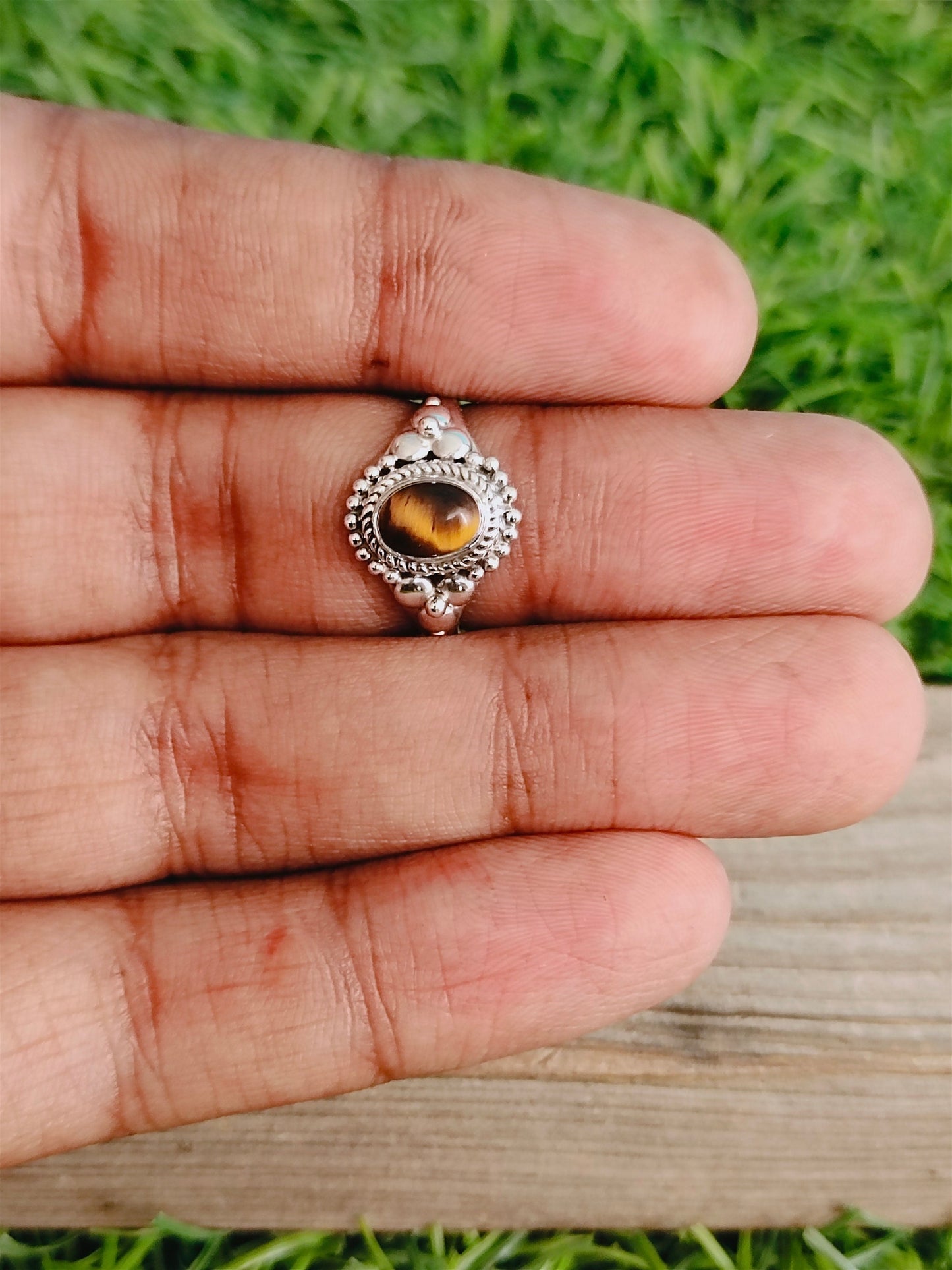 Tiger eye Stone 925 Sterling Silver Ring - Hand Crafted Bohemian Ring - Bohemian tiger eye gemstone Ring - Rings - Gift for Men & Women