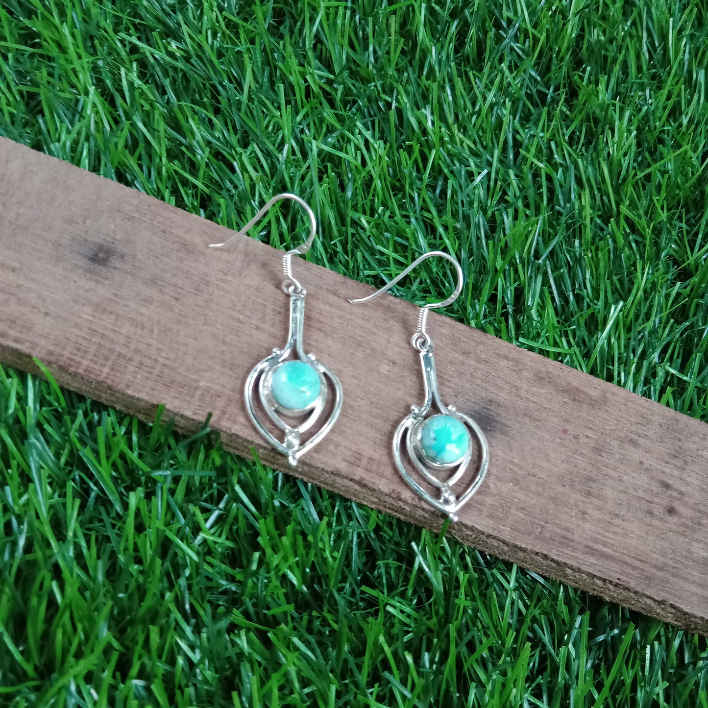 Larimar 925 Sterling Silver Handmade Earring | Larimar Stone | Bohemian Earrings | Daily Wearable Earrings | Beautiful Gift for Her