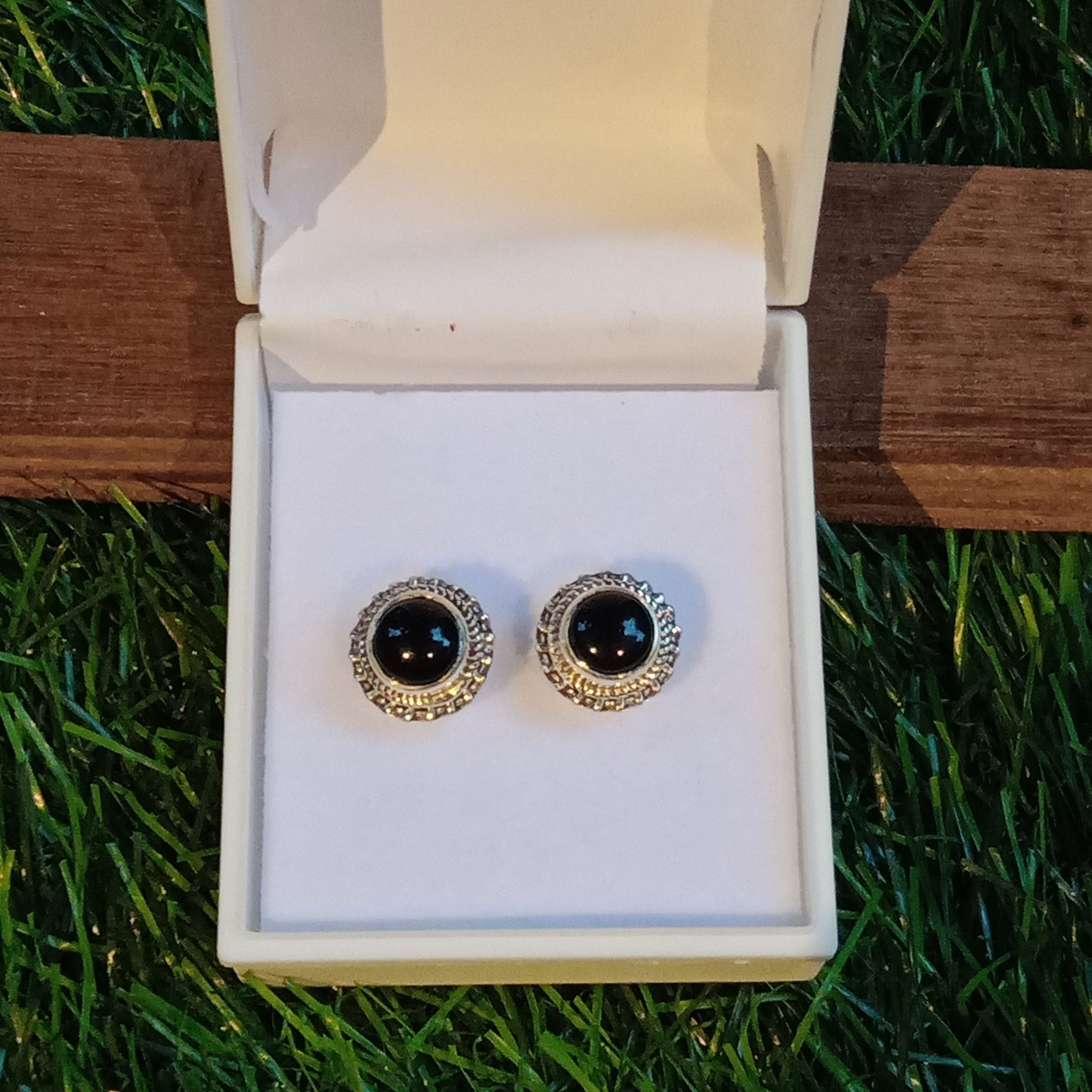 Black Onyx Silver Studs Earring - Sterling silver 925 earrings - Bohemian Studs - Handmade Boho Studs - Silver Earrings - Gift for Women