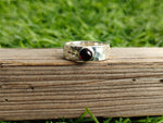 Garnet 925 Sterling Silver Band Ring - Boho Statement Band - Hand Crafted Bohemian Ring - 925 sterling silver- Garnet Band  - Gift for Both