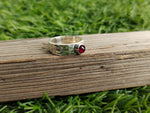 Garnet 925 Sterling Silver Band Ring - Boho Statement Band - Hand Crafted Bohemian Ring - 925 sterling silver- Garnet Band  - Gift for Both