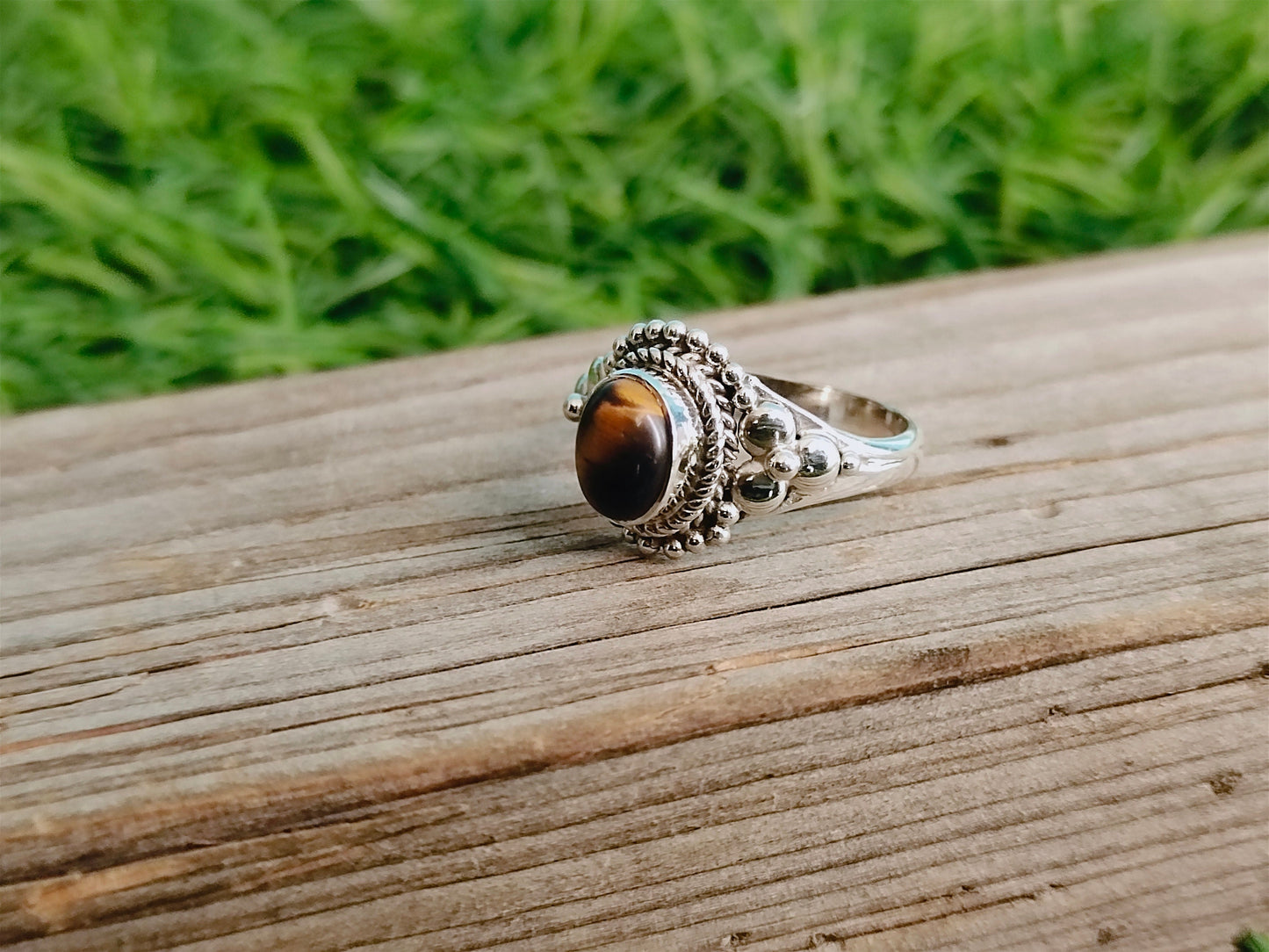 Tiger eye Stone 925 Sterling Silver Ring - Hand Crafted Bohemian Ring - Bohemian tiger eye gemstone Ring - Rings - Gift for Men & Women