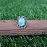 Natural Larimar Boho Ring, 925 Sterling Silver Ring, Larimar Gemstone Silver ring , Minimalist ring, blue stone ring, Gift for Women