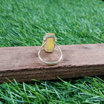 Boho Statement Ring - Yellow Jade Sterling Silver Ring - Hand Crafted Bohemian Ring-Bohemian Ring - Yellow Jade - Rings -Gift for women