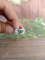 Grüner Onyx Stein Bandring, Sterling Silber Bandring, Einzigartiger Band Silberring, handgefertigter Silberring, Boho Band, Band, Silberring