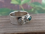 Grüner Onyx Stein Bandring, Sterling Silber Bandring, Einzigartiger Band Silberring, handgefertigter Silberring, Boho Band, Band, Silberring