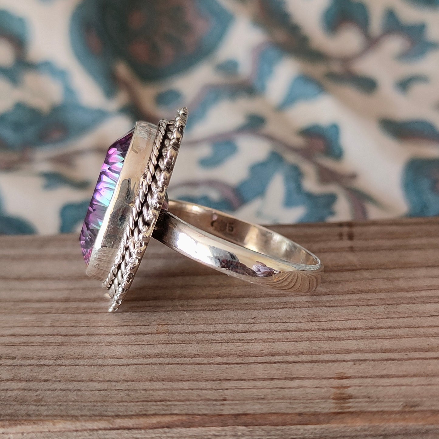 Mystic Quartz  Boho  Ring -Quartz Sterling Silver Ring - Hand Crafted Bohemian Ring-Bohemian Ring - Quartz - Rings -Gift for - bohemian