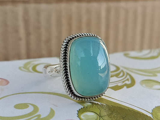 Blue Calci  Boho  Ring -925 Sterling Silver Ring - Hand Crafted Bohemian Ring- Labradorite Ring- Rings -Gifts for her-Gifts -Wedding Gifts