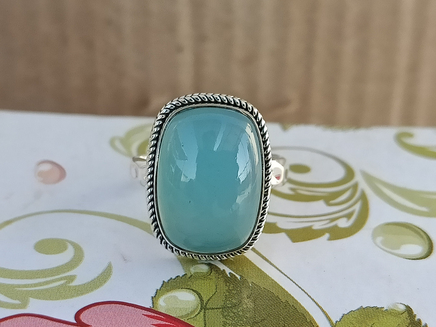 Blue Calci  Boho  Ring -925 Sterling Silver Ring - Hand Crafted Bohemian Ring- Labradorite Ring- Rings -Gifts for her-Gifts -Wedding Gifts