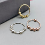 fidget ring, Anti Anxiety rings, 925 sterling silver ring, dainty rings, stackable rings, Meditation Ring, Bead Ring