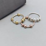 fidget ring, Anti Anxiety rings, 925 sterling silver ring, dainty rings, stackable rings, Meditation Ring, Bead Ring