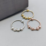 fidget ring, Anti Anxiety rings, 925 sterling silver ring, dainty rings, stackable rings, Meditation Ring, Bead Ring