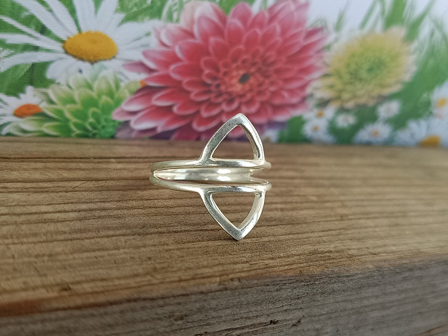Lotus Leaves sterling silver ring , handmade silver ring , stacking silver ring , charm silver ring , handcrafted boho ring , wave Ring