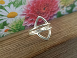 Lotus Leaves sterling silver ring , handmade silver ring , stacking silver ring , charm silver ring , handcrafted boho ring , wave Ring