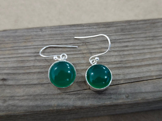 Green onyx sterling silver earrings , handmade silver earrings , dainty earrings , silver earrings , silver jewelry , Christmas gift