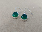 Green onyx sterling silver earrings , handmade silver earrings , dainty earrings , silver earrings , silver jewelry , Christmas gift