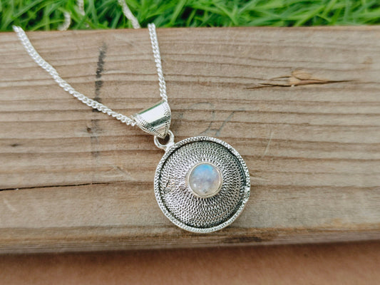 Rainbow Moonstone Pendant ,Solid 925-Sterling Silver,Gorgeous Handmade Rainbow Moonstone Necklace mothers day gift,handmade  silver pendant