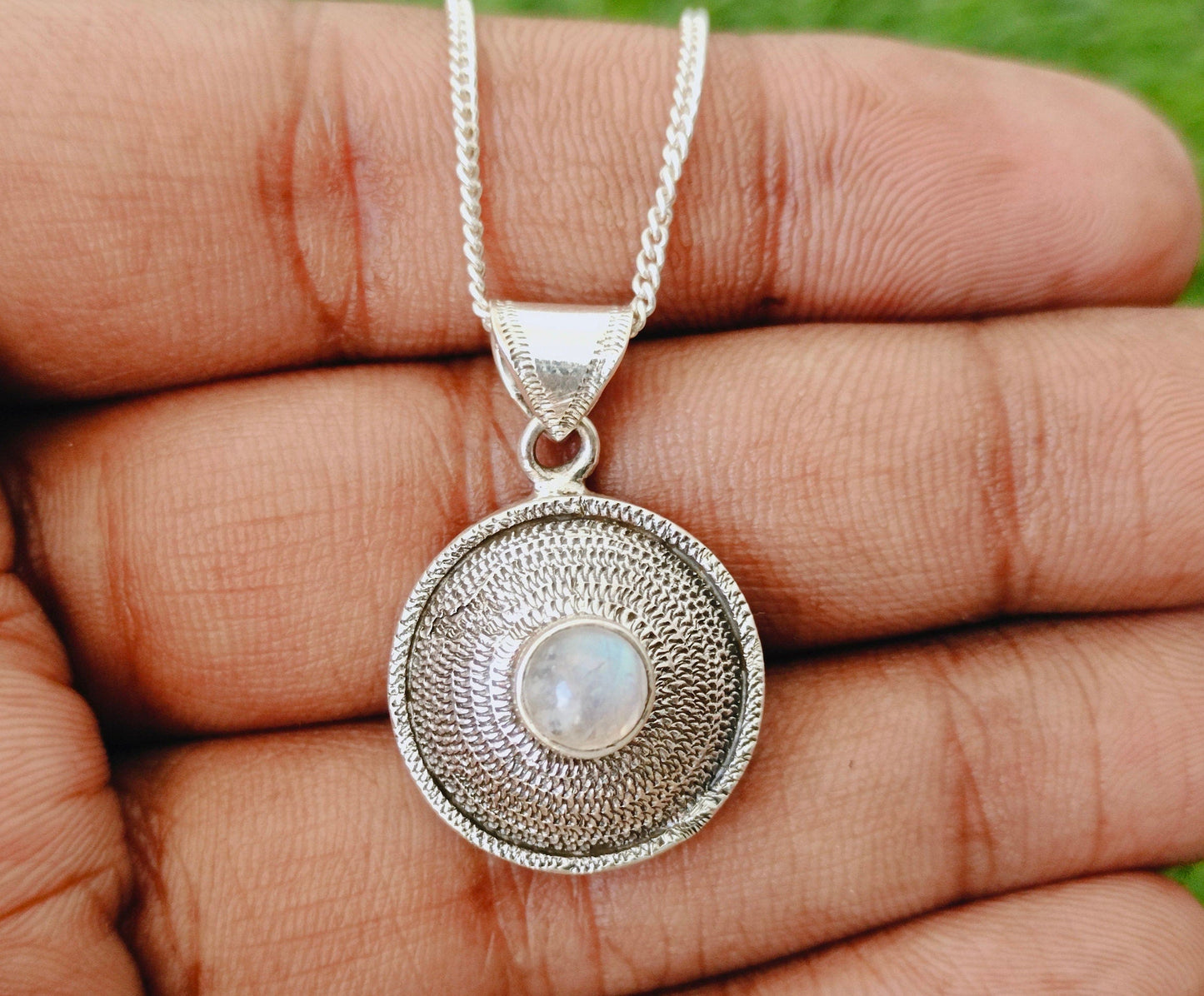 Rainbow Moonstone Pendant ,Solid 925-Sterling Silver,Gorgeous Handmade Rainbow Moonstone Necklace mothers day gift,handmade  silver pendant