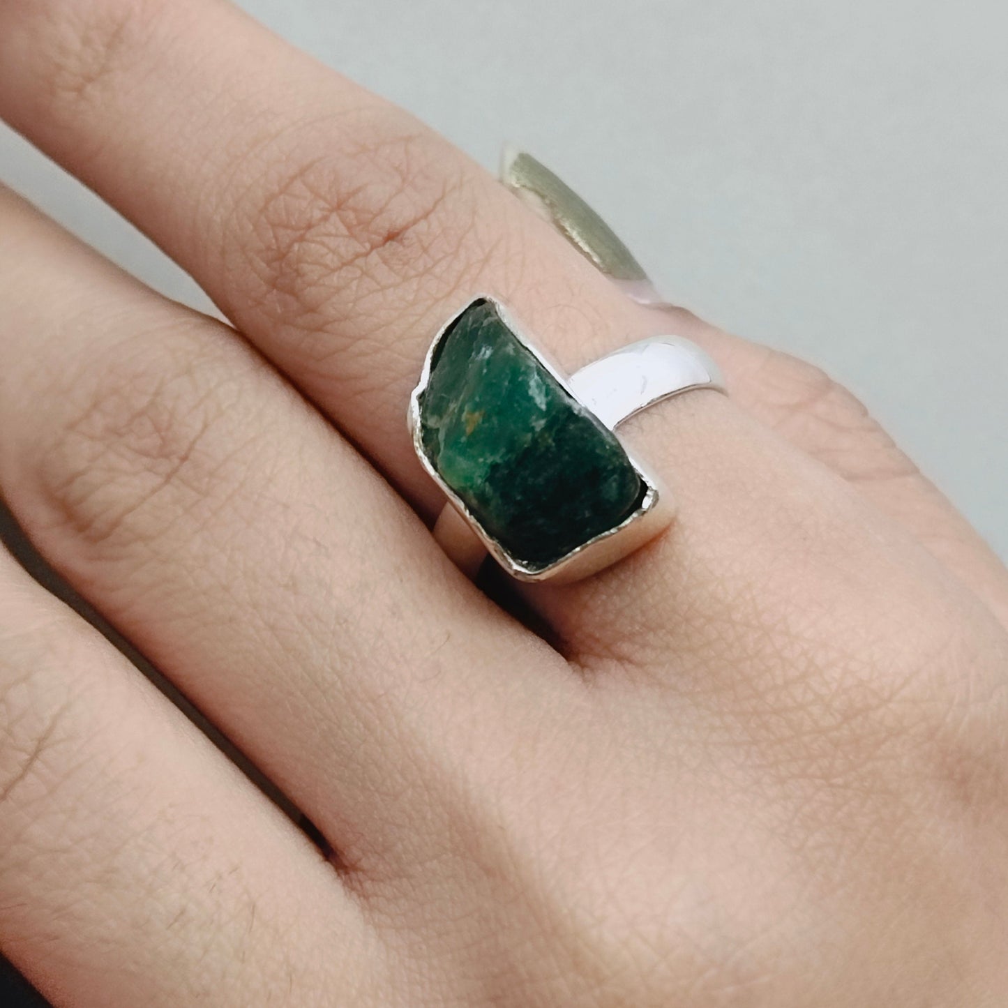 Green Hathipada stone Boho Ring | hathipada Sterling Silver Ring |Green Handmade Ring | Boho Ring | hathipada Ring | Boho Jewelry | Rawstone