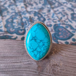 Turquoise Boho  Ring - Turquoise Sterling Silver Ring - Hand Crafted Bohemian Ring-Bohemian Ring - Turquoise - Rings -Gift for her- bohemian