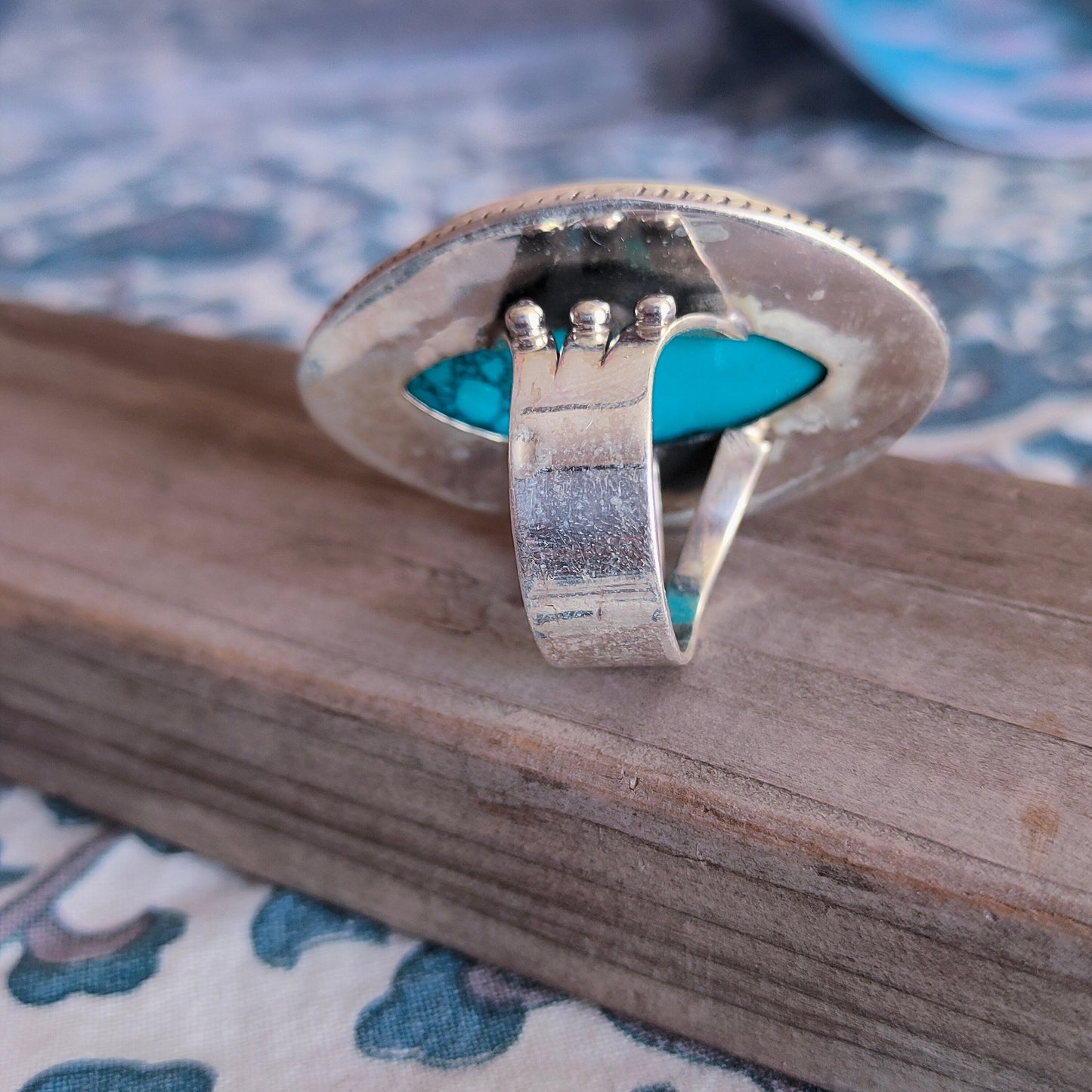 Turquoise Boho  Ring - Turquoise Sterling Silver Ring - Hand Crafted Bohemian Ring-Bohemian Ring - Turquoise - Rings -Gift for her- bohemian