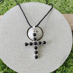 Black onyx Pendant , Cross Silver Pendant , 925 Silver Pendant , Silver Religious Pendant , Jesus Cross Pendant , Gemstone Pendant , Pendant