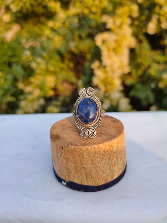 Boho Statement Ring | Lapis Sterling Silver Ring | Hand Crafted Bohemian Ring | Boho Ring | Lapis Ring | Rings for Gift