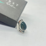Boho ring - moss agate silver ring - 925 Silver ring - Boho silver ring - moss agate ring - Tear drop shape stone ring - free shipping