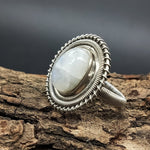 Boho Ring - Rainbow Moonstone Sterling Silver Ring - Unique Hand Crafted Bohemian Ring-Bohemian Ring- Rainbow Moonstone- Rings -Gift for her