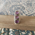 925 Sterling Silver Ring ,Boho Statement Ring - Glass Amethyst ring,Glass Amethyst Ring - Rings - Gift for her