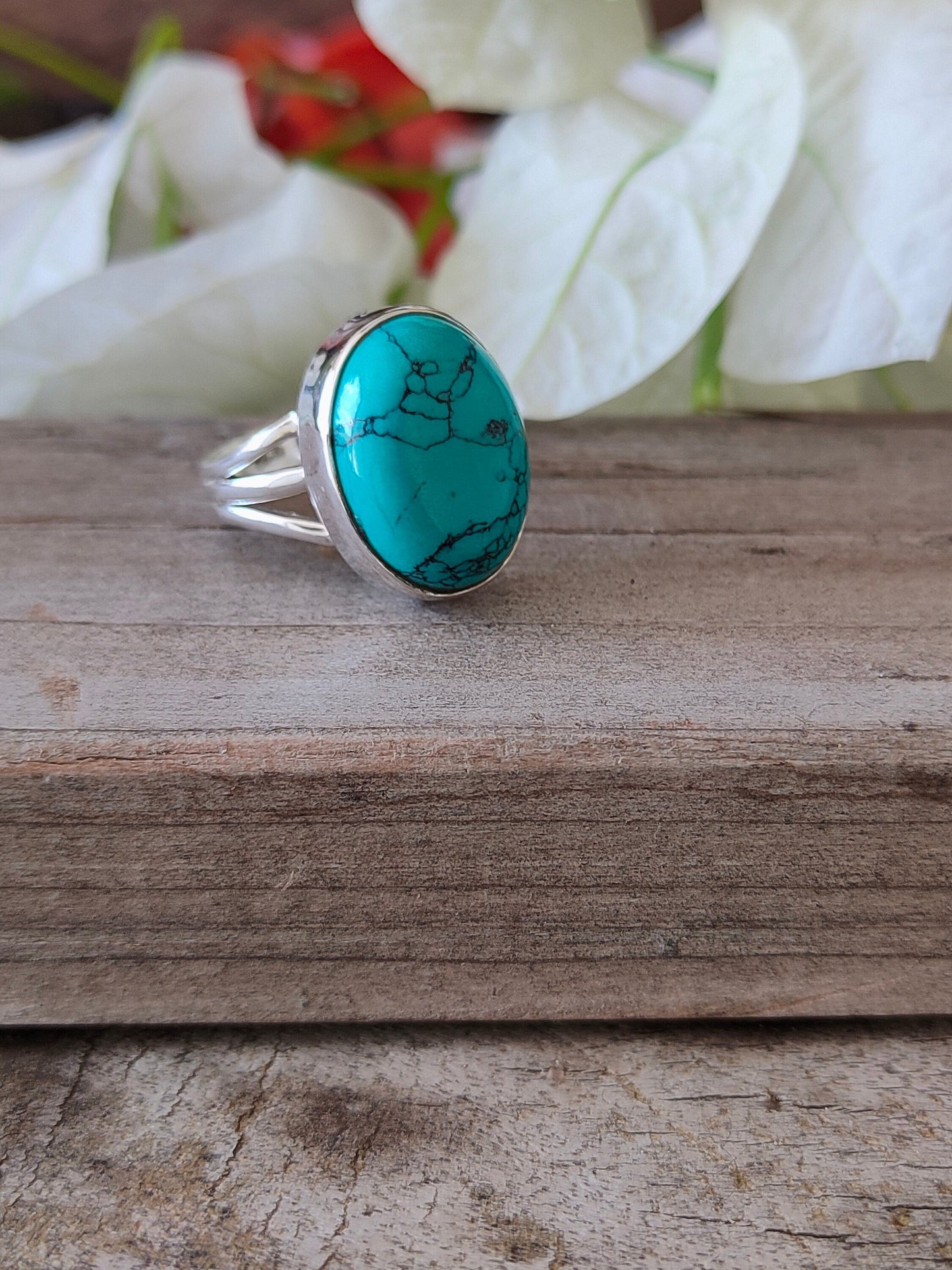 Turquoise Boho  Ring - Turquoise Sterling Silver Ring - Hand Crafted Bohemian Ring-Bohemian Ring - Turquoise - Rings -Gift for - bohemian