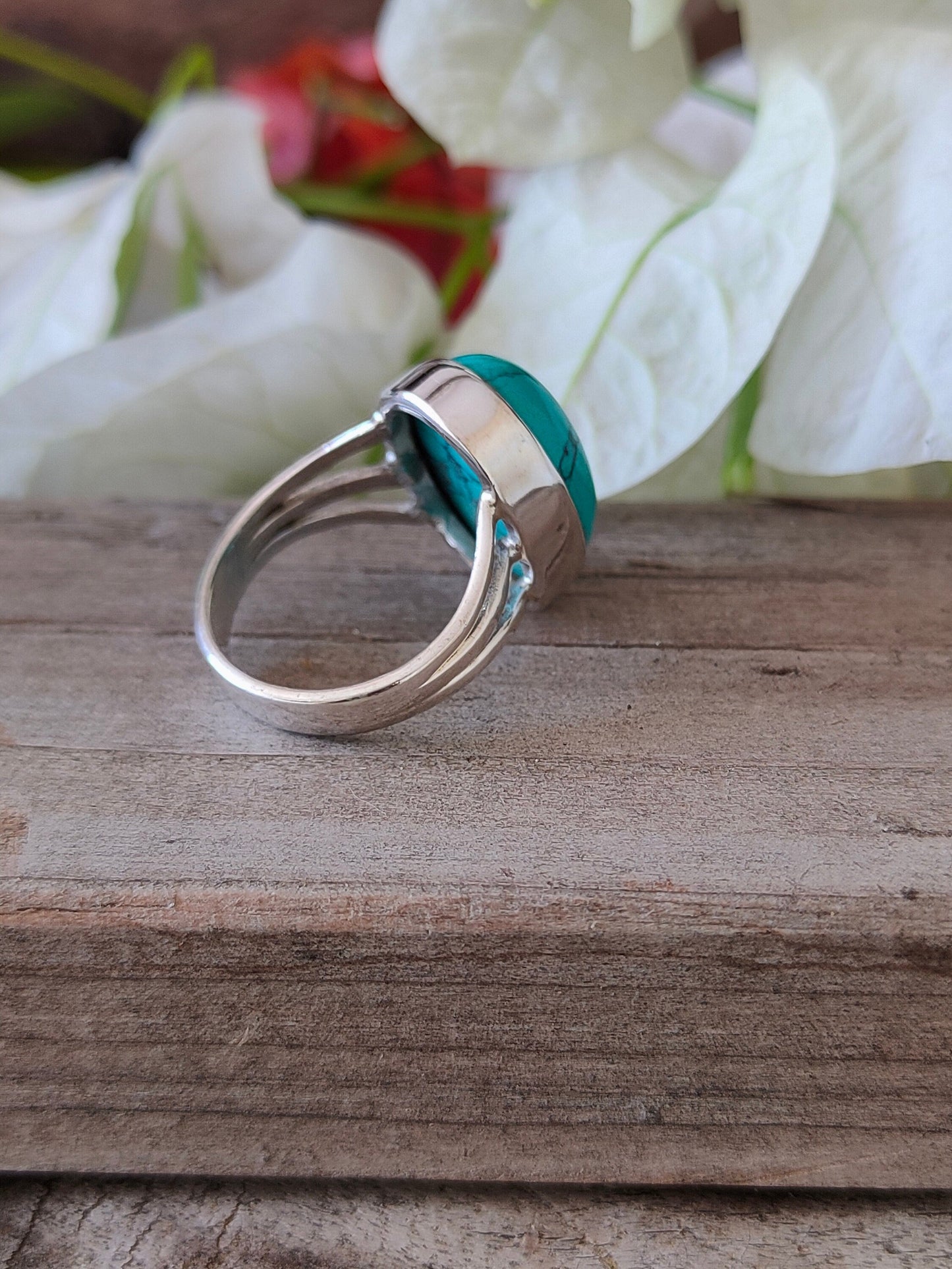 Turquoise Boho  Ring - Turquoise Sterling Silver Ring - Hand Crafted Bohemian Ring-Bohemian Ring - Turquoise - Rings -Gift for - bohemian