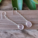 Rose Quartz Sterling Silver Handmade Earring | Rose Quartz Stone | Daily wearable Earrings | Chain Earrings | Boho Earrings Gift for Her