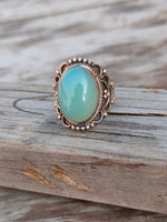 Boho Statement Ring | Aqua Blue Calci Sterling Silver Ring | Hand Crafted Bohemian Ring | Boho Ring | Aqua Blue Calci Ring | Rings for Gift