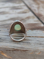 Boho Statement Ring | Aqua Blue Calci Sterling Silver Ring | Hand Crafted Bohemian Ring | Boho Ring | Aqua Blue Calci Ring | Rings for Gift