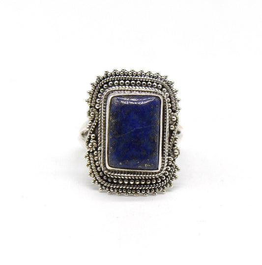 Boho Statement Ring - Lapis Lazuli Sterling Silver Ring - Hand Crafted Bohemian Ring - Bohemian Ring - Lapis Lazuli Ring - Rings - Gift for