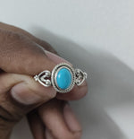 Turquoise Gemstone Boho  Ring - 925 Sterling Silver Ring - Sleeping Beauty Turquoise Beauty Bohemian Ring - Turquoise ring- Rings -Gifts